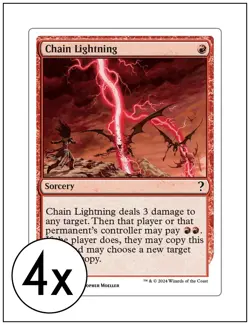 4x Chain Lightning, Mystery Booster 2 White Border, MTG NM - Image 1