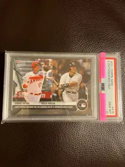 PSA10 Shohei Ohtani Hideki Matsui MLB Topps Now Commemorative Card - Image 1