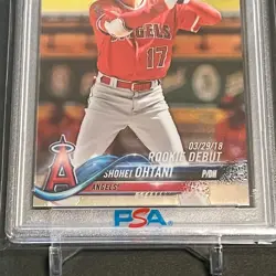 PSA9 Shohei Ohtani Rookie Card 2018 Topps Chrome Update HMT32 - Image 2