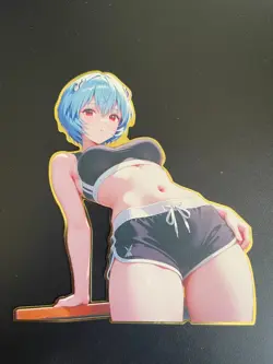 Neon Genesis Evangelion Rei 5" Anime Waifu Gold Metal Card - Image 1