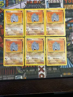 RHYHORN - 61/64 - Jungle - Pokemon Card (x6) - Vintage - Common - Set Of 6 🔥💎 - Image 1