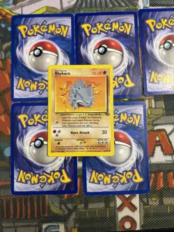 RHYHORN - 61/64 - Jungle - Pokemon Card (x6) - Vintage - Common - Set Of 6 🔥💎 - Image 5