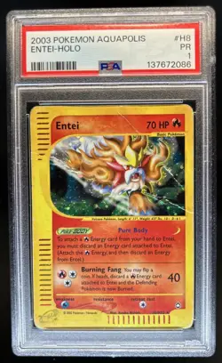 2003 Pokemon Aquapolis Entei Holo #H8/H32 PSA 1 - Image 1