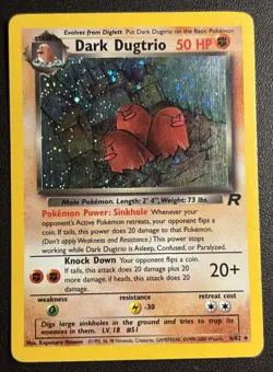 Dark Dugtrio Holo 6/82 Team Rocket LP Pokemon - Image 1
