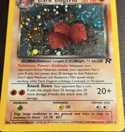 Dark Dugtrio Holo 6/82 Team Rocket LP Pokemon - Image 3