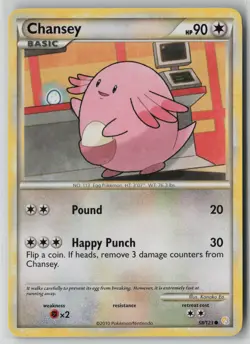 Chansey 58/123 Pokemon TCG HeartGold & SoulSilver Common Lightly Played (LP) 1 - Image 1