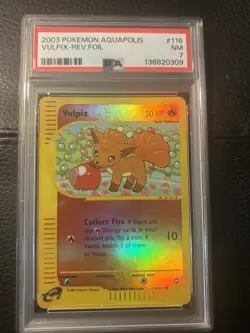 2003 Pokemon Aquapolis Vulpix Rev Holo #116 PSA 7 NM Cert# 138820309 - Image 1