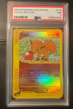 2003 Pokemon Aquapolis Vulpix Rev Holo #116 PSA 7 NM Cert# 138820309 - Image 2