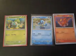 Pokemon 151 Charmander Bulbasaur Squirtle SVP 046 047 048 Cosmos Foil Kanto LP - Image 1