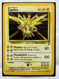 Zapdos 20/130 Base Set 2 Unlimited Pokemon TCG LP #2 - Image 1