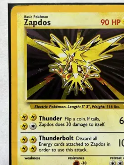 Zapdos 20/130 Base Set 2 Unlimited Pokemon TCG LP #2 - Image 3