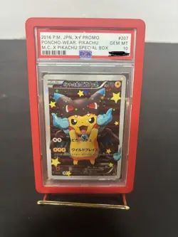 2016 POKEMON JAPANESE XY PROMO #207 PONCHO-WEAR. PIKACHU M.C. X PIKACHU SP PSA10 - Image 3