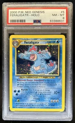 2000 Pokemon Neo Genesis Feraligatr Holo #5/111 PSA 8 - Image 1