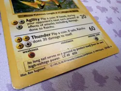 Pokemon Raichu Base Set Holo SHADOWLESS 14/102 Wizards of the Coast 1999 - Image 4