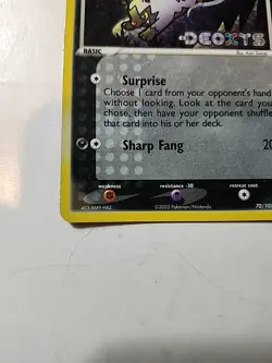 2005 Pokemon POOCHYENA 70/107 - Ex-Deoxys Reverse Foil - Image 4