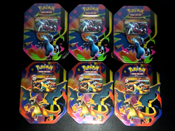 New/ Factory Sealed Case Pokemon TCG Mega Charizard X & Y EX Tins Lot Of 6x - Image 1
