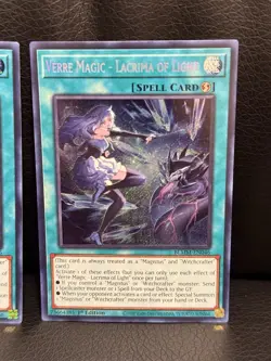 Yu-Gi-Oh! 2X Verre Magic - Lacrima of Light 1st Edition Secret Rare BLMM-EN046 - Image 1