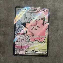 Pokemon Lillie's Clefairy EX Full Art Holo 190 HP Card 173/159 SV09 English - Image 1