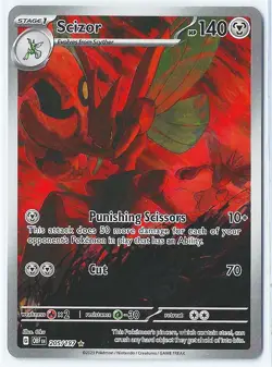 Scizor 205/197 Obsidian Flames Illustration Rare Full Art Holo Pokemon Card NM/M - Image 1