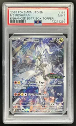 2025 Pokemon Journey Together N's Reshiram Promo Cards #167/159 PSA 9 - Image 1