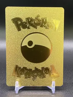 Pokemon Fan Art Display Gold Foil Card Pikachu Mega Ampharos - Image 2