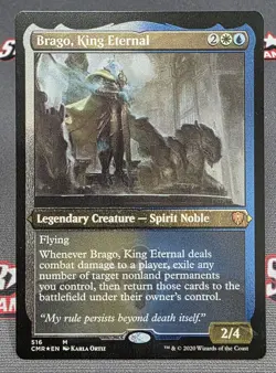 MTG FOIL ETCHED Brago, King Eternal- DAMAGED -Commander Legends Magic Card #516 - Image 1