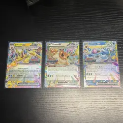 Pokemon Prismatic Evolution Jolteon GX Eevee GX Glaceon GX Holo 3 Card Lot - Image 1