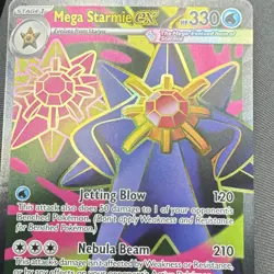 Mega Starmie EX 102/088 Full Art Holo 330 HP 120/210 Pokemon TCG EN Card - Image 2