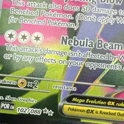 Mega Starmie EX 102/088 Full Art Holo 330 HP 120/210 Pokemon TCG EN Card - Image 3