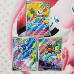 Rowlett 043 + Litten 044 + Popplio 045 - First Partner Pokemon Cards #L134 - Image 1
