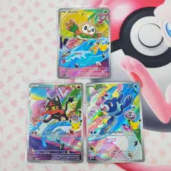 Rowlett 043 + Litten 044 + Popplio 045 - First Partner Pokemon Cards #L278 - Image 1