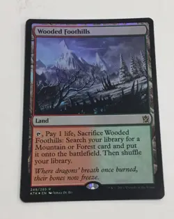 FOIL WOODED FOOTHILLS Khans Of Tarkir KTK Magic MTG MINT CARD - Image 1
