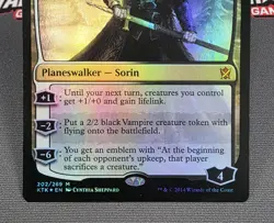 MTG FOIL Sorin, Solemn Visitor- DAMAGED -Khans of Tarkir Magic Card #202 - Image 4