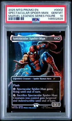 2025 MTG PROMOS MARVEL LEGENDS FIGURE #0002 SPECTACULAR SPIDER-MAN PSA 10 - Image 1