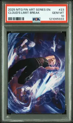 2025 MTG FINAL FANTASY ART SERIES #23 CLOUD'S LIMIT BREAK PSA 10 - Image 1