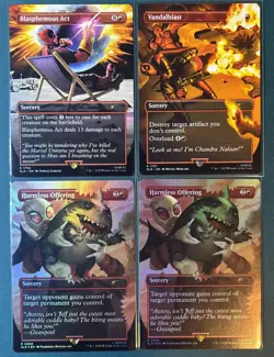 MTG Deadpool secret lair Lot Blasphemous Act Vandalblast Harmless Offering SLD - Image 1