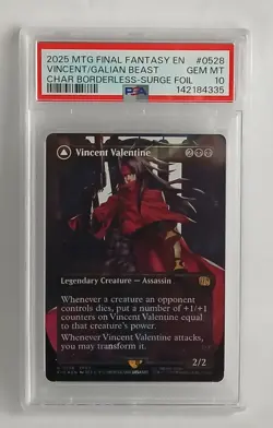MTG x Final Fantasy, Vincent Valentine/Galian Beast, Surge Foil, PSA 10 Gem Mint - Image 1