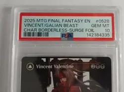 MTG x Final Fantasy, Vincent Valentine/Galian Beast, Surge Foil, PSA 10 Gem Mint - Image 3