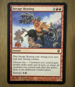 MTG Savage Beating Darksteel Regular LP/NM - Image 1