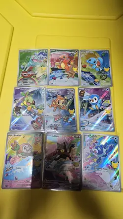 Pokemon 2026 First Partner Illustration Collection Series 1 Promo Set 9 Cards NM - Image 1