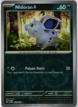 Nidoran F #029/165 Common 151 Reverse Holo LP Pokemon TCG - Image 1