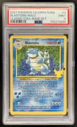2021 Pokemon SWSH Celebrations Blastoise Classic Collection #2/102 PSA 9 - Image 1