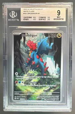 5750 Druddigon 2025 Pokemon White Flare #151 Illustration Rare BGS 9 - Image 1
