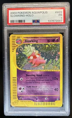 2003 Pokemon Aquapolis Slowking Holo #H22/H32 PSA 1 - Image 1