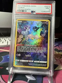 PSA 9 Pokemon Mew GG10/GG70 Crown Zenith Full Art Holo Ultra Rare Ships Fast! - Image 2
