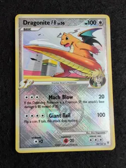 Pokemon Platinum Supreme Victors Dragonite FB Crosshatch Holo League Promo - Image 1
