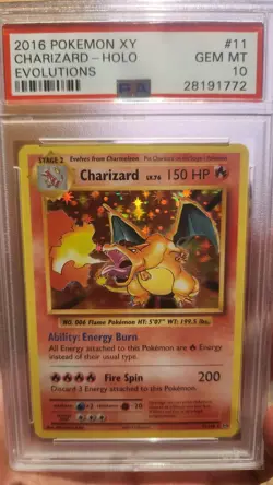 2016 POKEMON XY EVOLUTIONS #11 CHARIZARD HOLO PSA 10 GEM MINT - Image 1