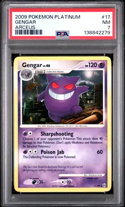 2009 POKEMON PLATINUM ARCEUS #17 GENGAR PSA 7 - Image 1
