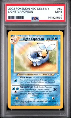 2002 POKEMON NEO DESTINY #52 LIGHT VAPOREON PSA 9 - Image 1