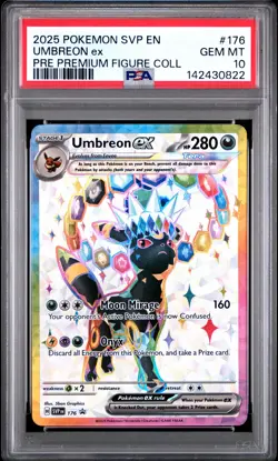 2025 POKEMON PRISMATIC EVOLUTIONS PREMIUM FIGURE COLLECTION UMBREON EX PSA 10 - Image 1